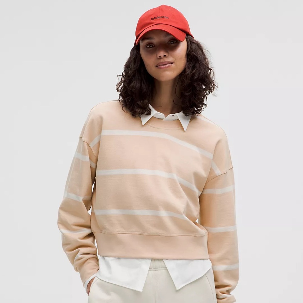 Lululemon Perfectly Oversized Striped Cropped Crew